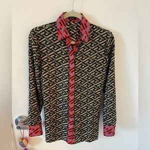Versace La Greca Print Blouse - Small (sz.36)